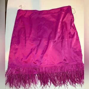 Chic Pink Skirt with Fringe Detail